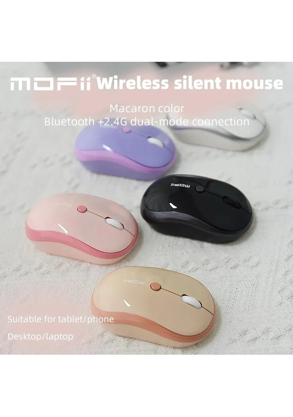 Bilişim Burada Mofii M5DM 2 Bluetooth Kablosuz Mini Optik Mouse Pembe